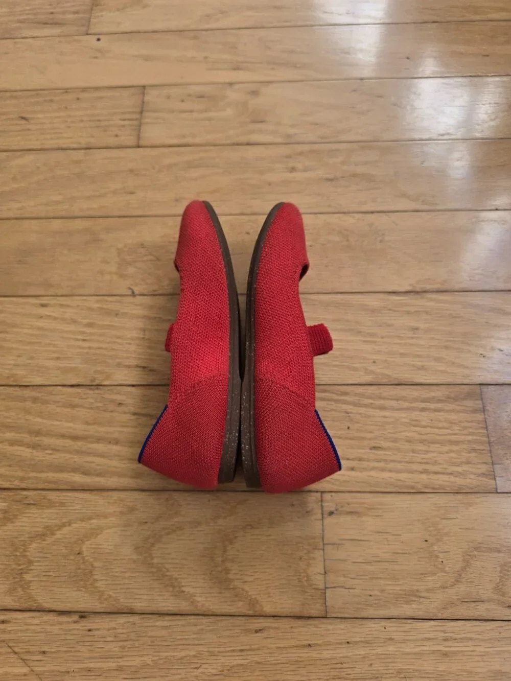 Rothy's The Mary Jane Shoes Glamour Red Knit BalletCore Flats | Kids 1